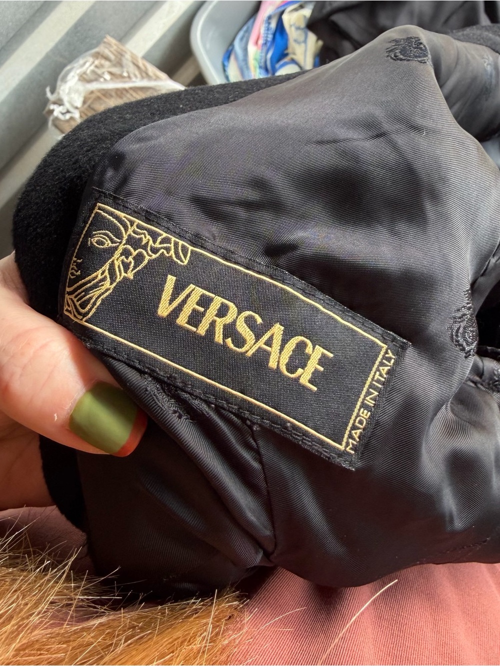 versace gothic coat with buckles and leather panels - Picture 9 of 9
